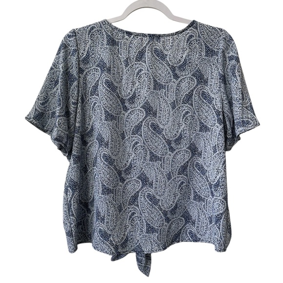 230. Michael Kors Blue Paisley Women's Top - Picture 4 of 5